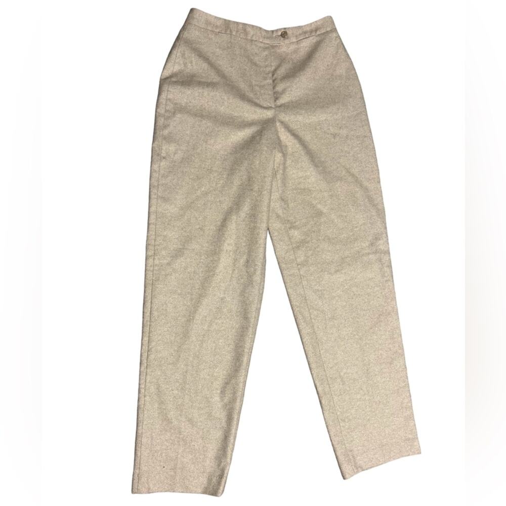 Isabella Bird Old Money Wool Silk Italian High Rise Straight Leg Dress Pants 6